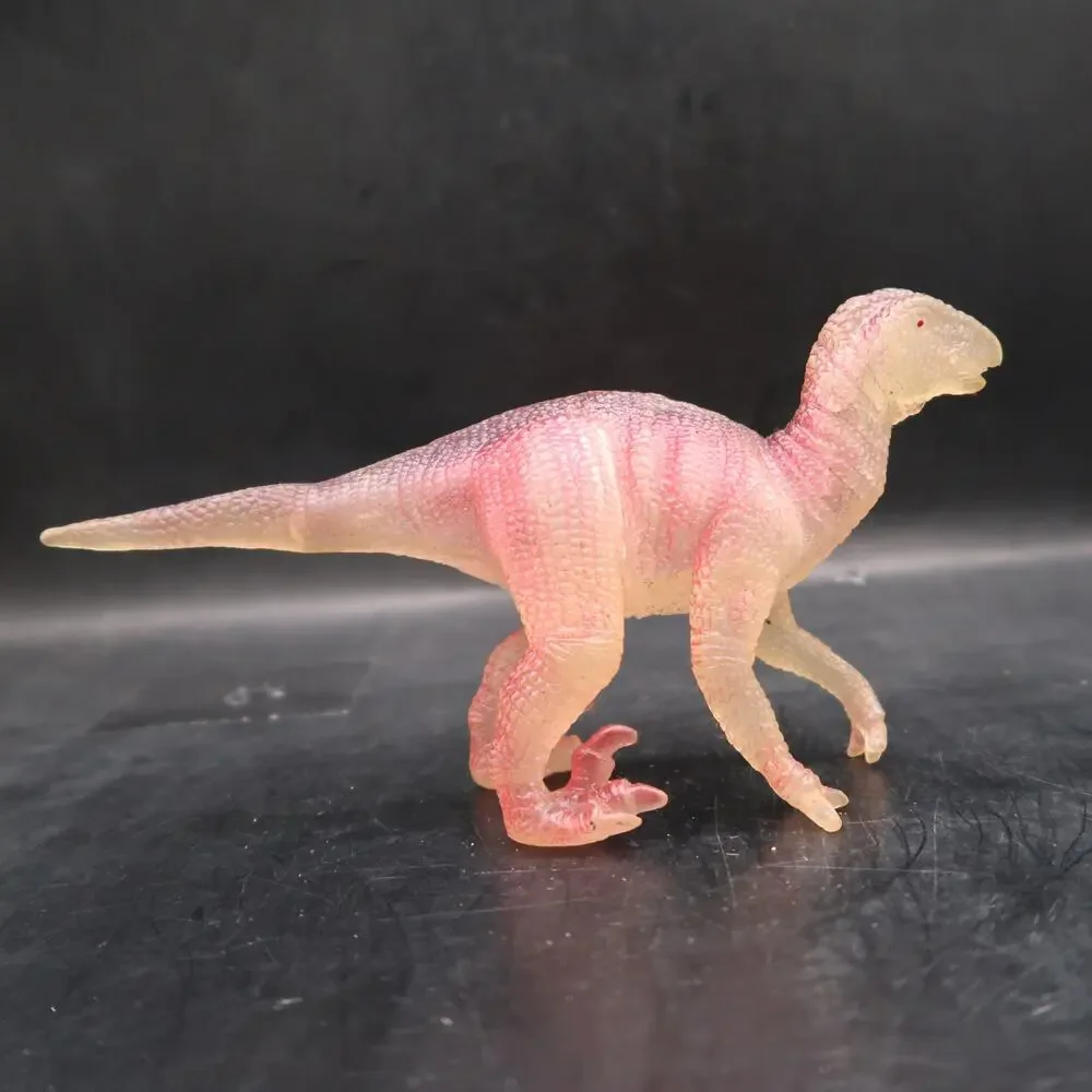 Translucent Plastic Dinosaur Figures Set of 2 Vtg Velociraptor China Chinasaur